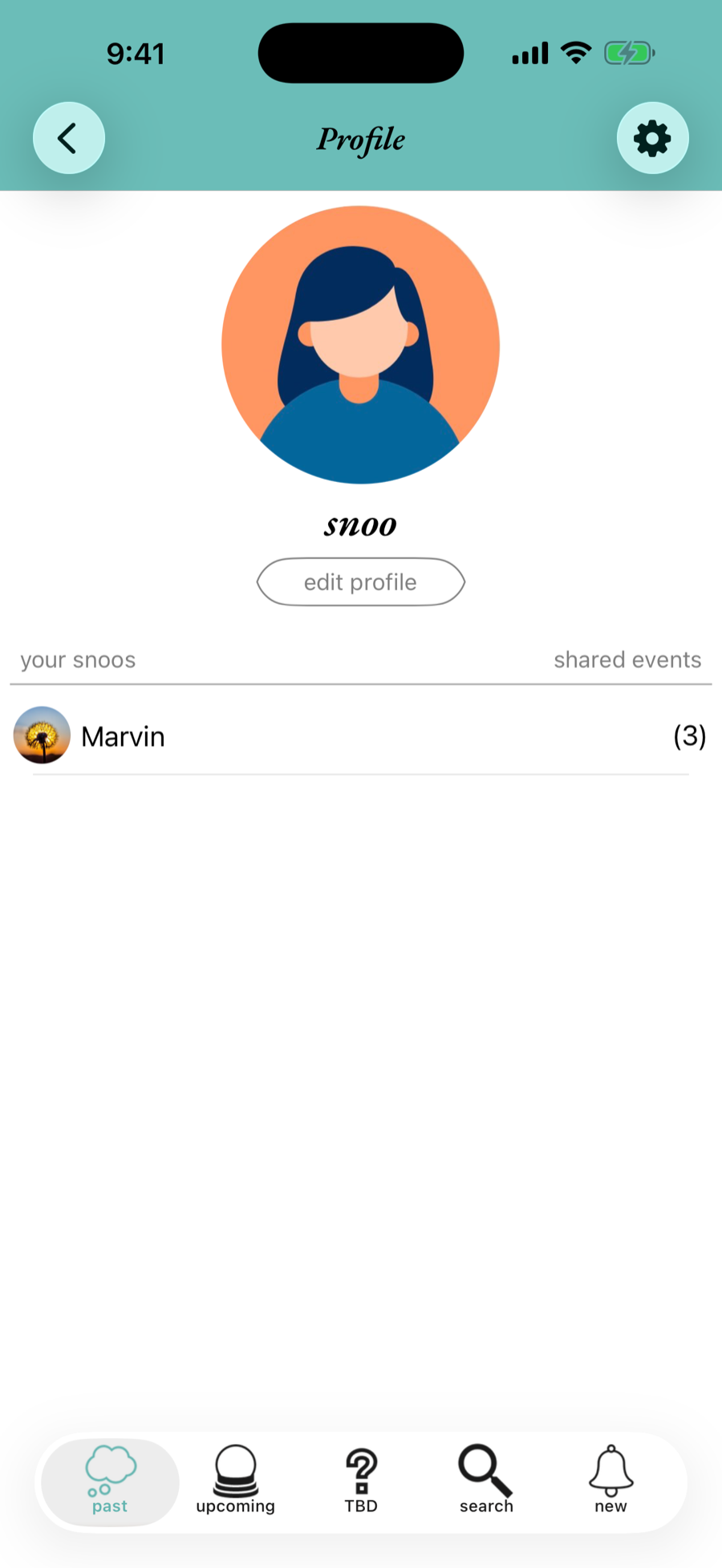 A friend profile showing shared events